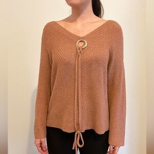 Entro Textured Knit Blouse Peach Medium